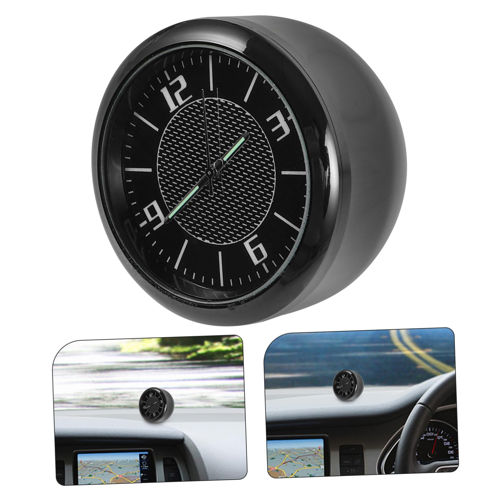 Car Dashboard Clock - Mini Auto Stick-On Metal Clock for Truck Interior, Nightstand, and Small Spaces, Perfect for Vehicles and Home Use
