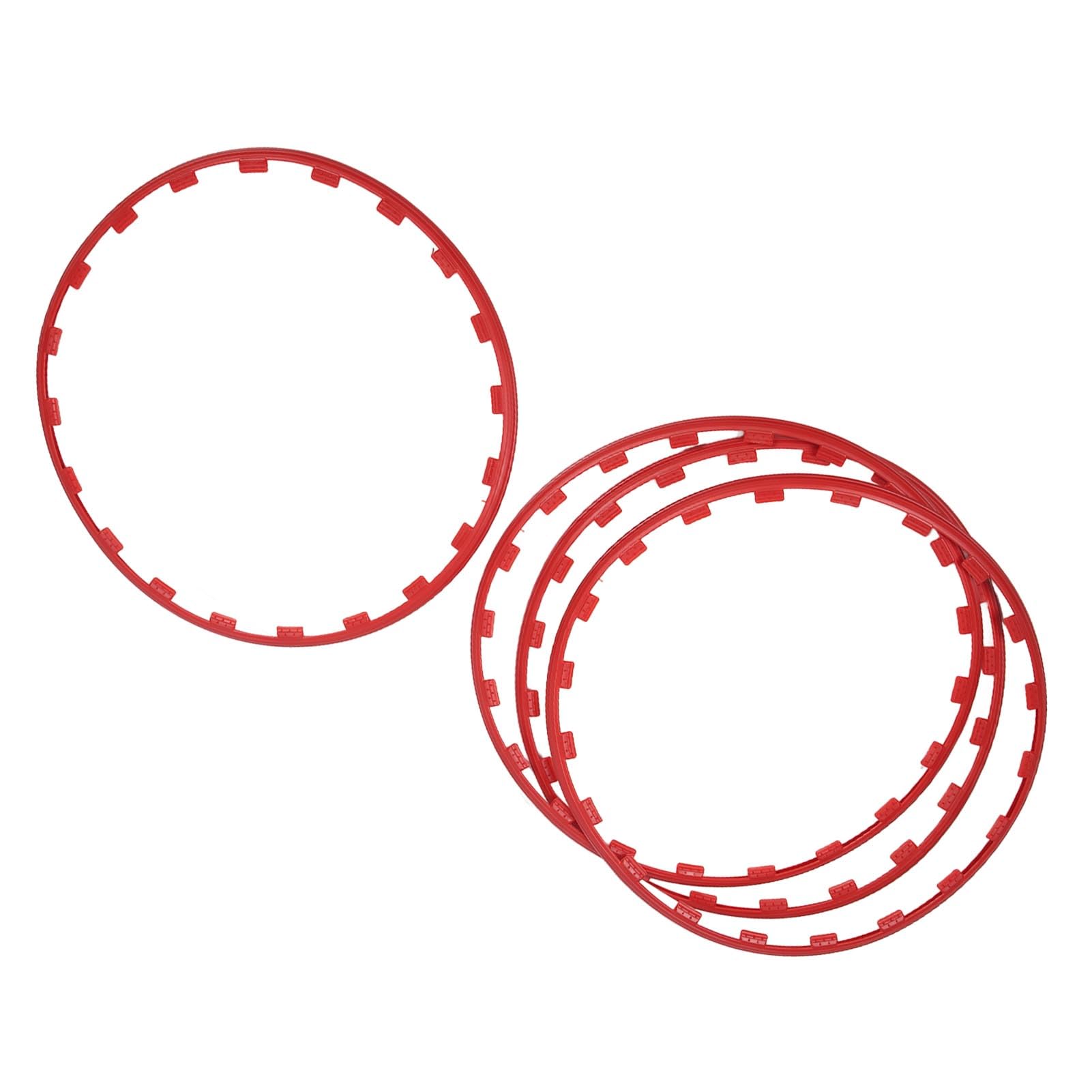 High Strength Wheel Rim Protectors Guard Ring - 4Pcs Stylish Anti-Crack Rim Rings for Cars | Easy Installation & Durable Protection | Perfect for Luxury Vehicles, Off-Roading & Everyday Driving (Red)