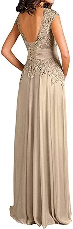 Elegant Chiffon Mother of The Bride Dress for Women - Long V Neck, Short Sleeve Formal Evening Gown Plus Size GQ15 in Mint Green | Perfect for Weddings, Parties & Special Occasions