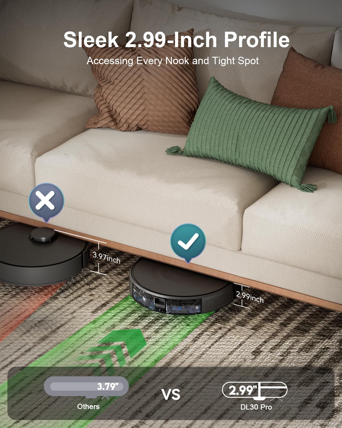 Slim Robot Vacuum Mop Combo with LiDAR - 9000Pa for Pets & Floors - Home Cleaning