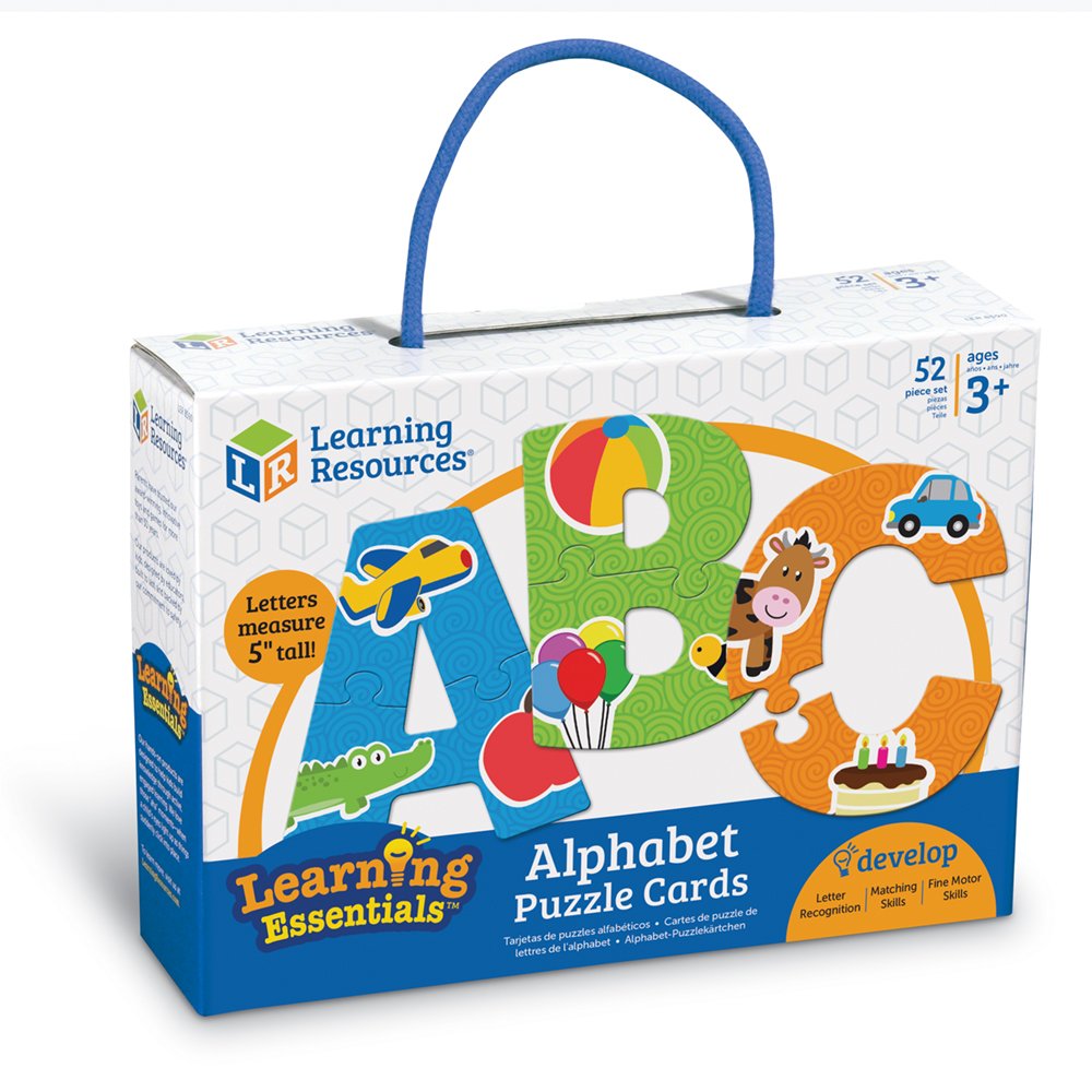 Learning Resources Alphabet Puzzle Cards - ABC Learning Toys for Toddlers Ages 3+, 26 Self-Correcting Puzzles with 52 Pieces, Preschool Educational Games for Letter Recognition & Early Reading Skills - Perfect for Homeschool, Classroom & Montessori Learning Activities