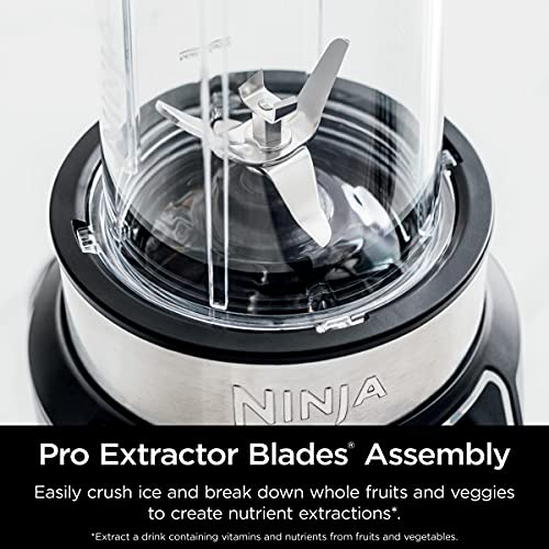 Ninja BN400C Personal Nutri-Blender Pro 1000W with Auto-iQ Technology - Powerful Countertop Blender for Smoothies, Protein Shakes & Meal Prep - Perfect for Home Kitchen & Healthy Lifestyle (Silver)