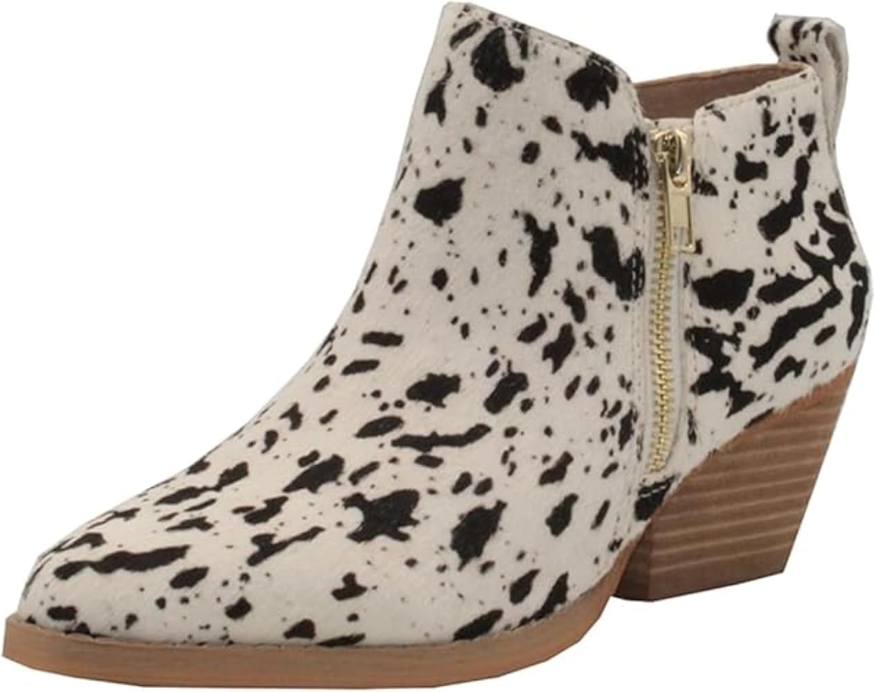 VOLATILE Women's Gracemont Zippered Casual Ankle Boots - Low Heel 1-2 Inch - Brown Leather Shoes for Everyday Wear, Office & Fall Fashion