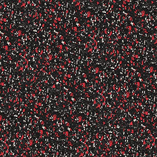 Premium American Floor Mats - 3/8in (9mm) Thick Hi-Color Rubber Rolls - 35% Red/White - 4' x 14' - Durable Gym Flooring & Protective Exercise Mats - Ideal for Home Gyms, Yoga Studios & Fitness Centers