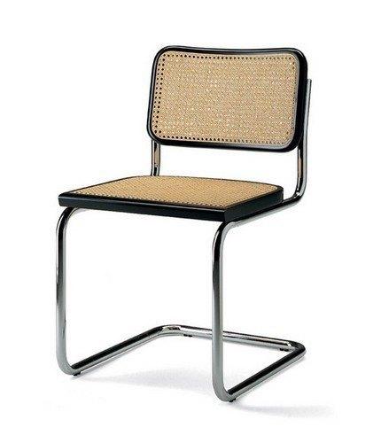 Marcel Breuer Cesca Cane Side Chair - Black Wood Frame with Woven Cane Seat | Mid-Century Modern Dining Chair for Kitchen, Dining Room & Office