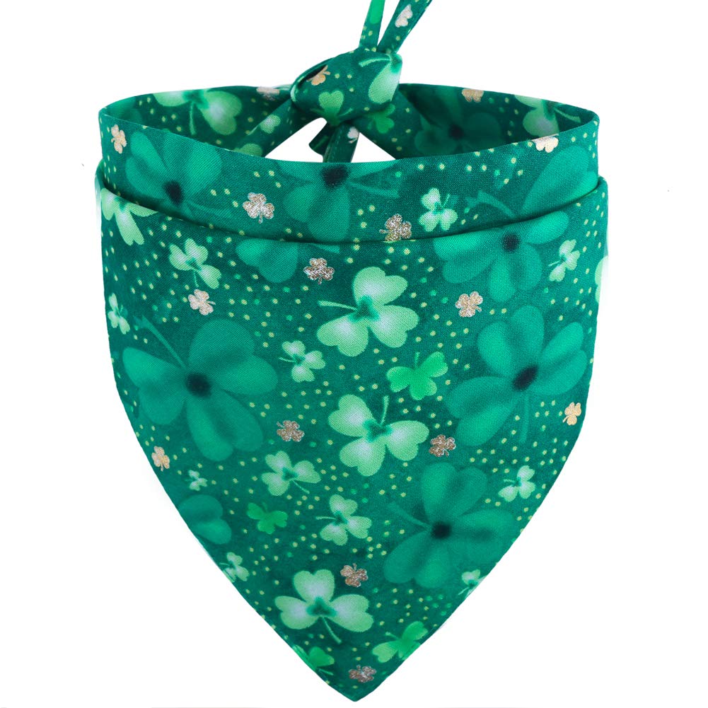 St. Patrick's Day Dog Bandana - Reversible Triangle Pet Bib Scarf for Dogs & Cats - Perfect for St. Patrick's Day Parades, Pet Parties & Holiday Photos