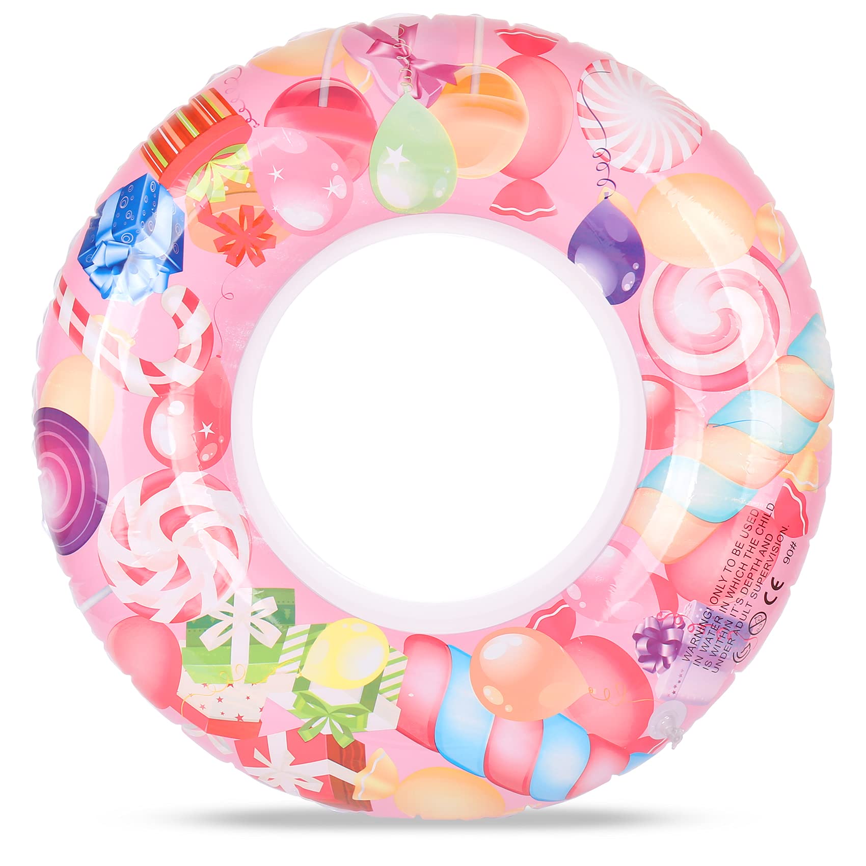 Best Inflatable Pool Floats for Kids & Adults - Galaxy Swimming Rings, Pool Tubes & Floaties for Toddlers - Fun Water Party Toys for Summer Beach, Pool Parties & Backyard Swimming (Candy Design)