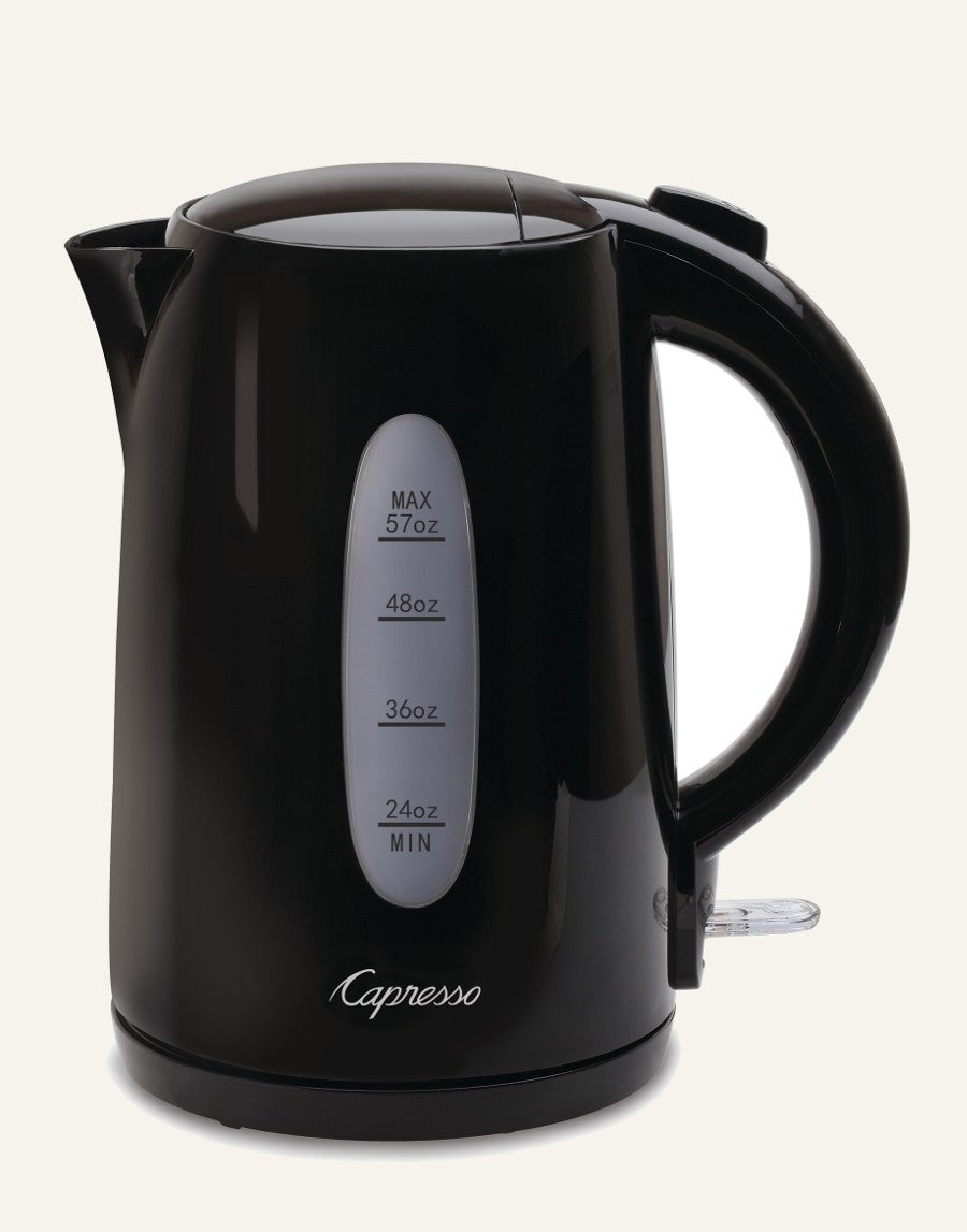 Capresso Stainless Steel Electric Water Kettle - Fast Boiling, Auto Shut-Off & Boil-Dry Protection - Perfect for Coffee, Tea & Hot Beverages - Home & Office Use