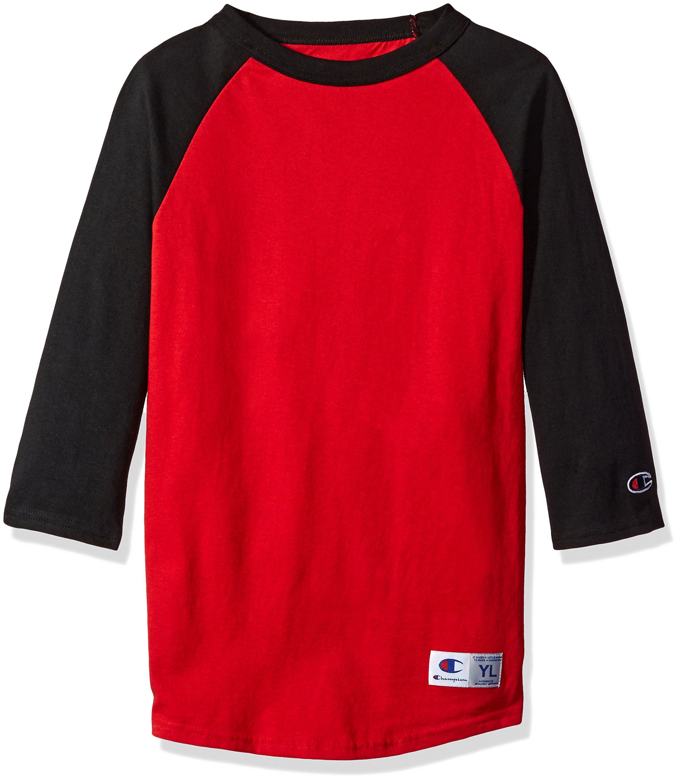 Champion Boys' Big Raglan Baseball Tee - Comfortable Youth Baseball Shirt for Sports & Casual Wear | Perfect for Baseball Games, School, and Everyday Outfits