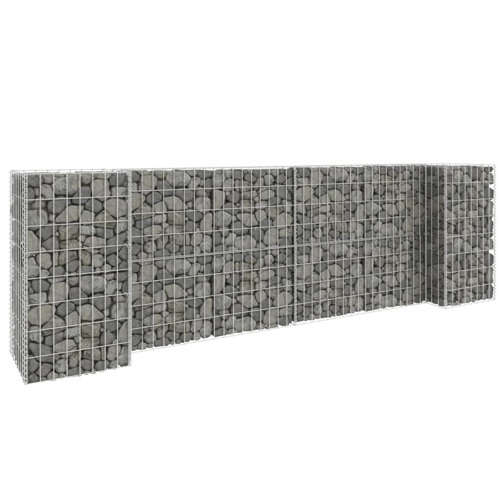 H-Shaped Gabion Planter - Heavy Duty Steel Wire Mesh Garden Planter Box for Outdoor Landscaping, Raised Vegetable Beds, Stone Basket Planter, Retaining Wall (102.4