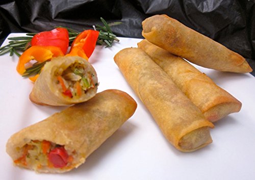 Bulk Vegetable Spring Rolls - Gourmet Frozen Vegetarian Appetizers for Parties & Events (8 Trays) | Perfect for Catering, Potlucks & Holiday Gatherings