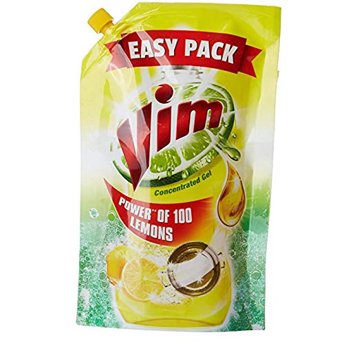 Vim Lemon Dishwashing Gel, 140ml (Pack of 6) | Effective Grease Cutting Formula for Kitchen Cleaning | Perfect for Hand Washing Dishes, Pots & Pans