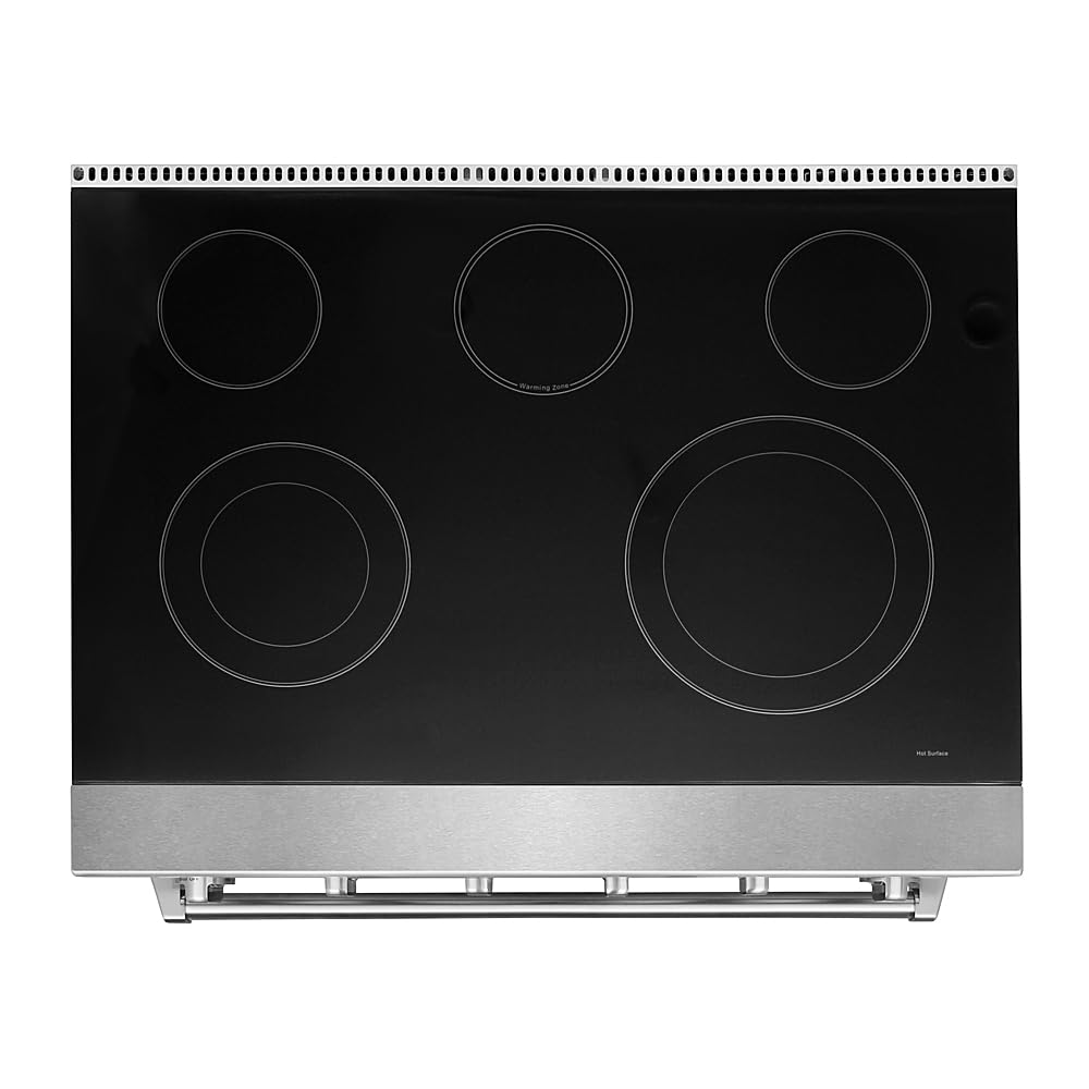 36 Inch Stainless Steel Electric Range with 5-Burner Glass Cooktop & 6.0 Cu. Ft. Convection Oven - KOS-36RE06H White | Professional Kitchen Appliance for Home Cooking, Baking & Entertaining