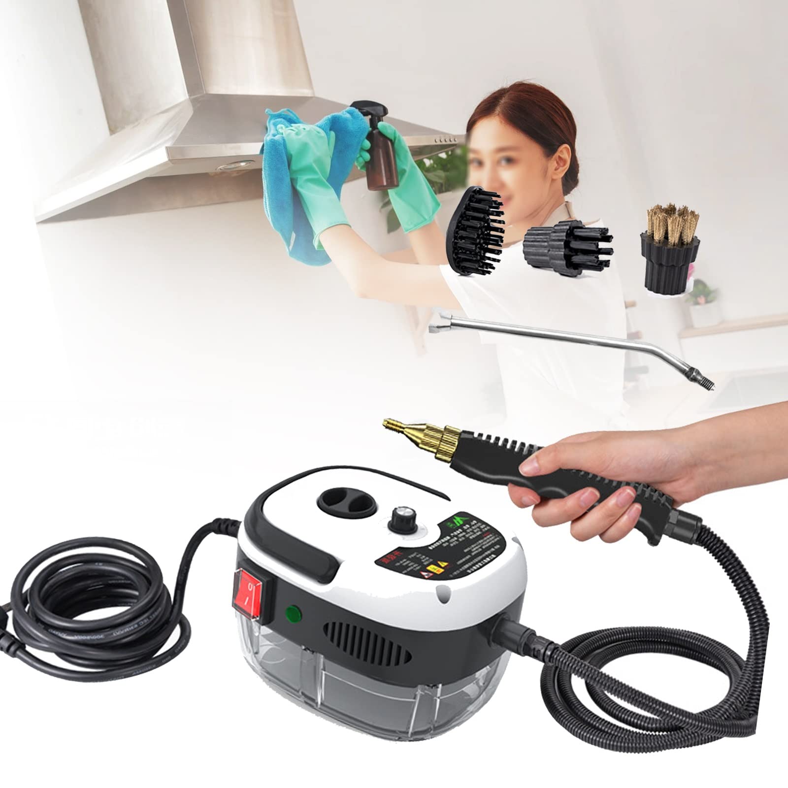 Niligan Portable Steam Cleaner - High Pressure Handheld Steam Cleaning Machine for Kitchen, Bathroom, Furniture & Car | White | Perfect for Deep Cleaning Grout, Upholstery & Hard Surfaces