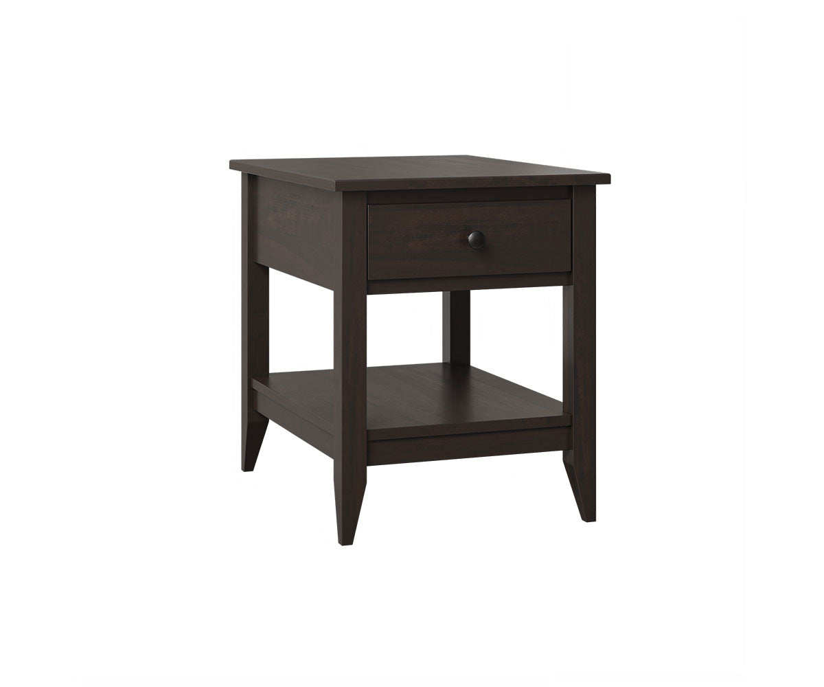 Modern Manhattan End Table - Stylish Nightstand for Living Room, Bedroom & Office - Compact Side Table with Storage Shelf - Perfect for Small Spaces & Home Decor