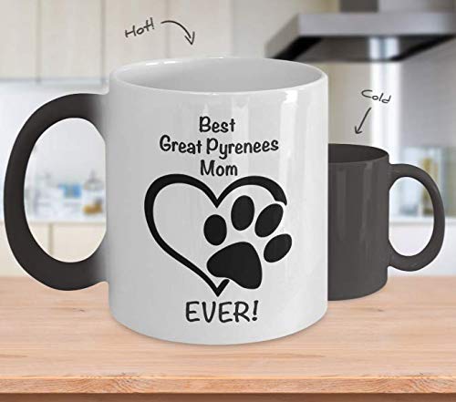 Best Color Changing Coffee Mug for Dog Lovers - Great Pyrenees Dog Mom Gift Idea - Unique Christmas Present for Wife & Women - Perfect for Home, Office & Dog Lover Appreciation Gifts