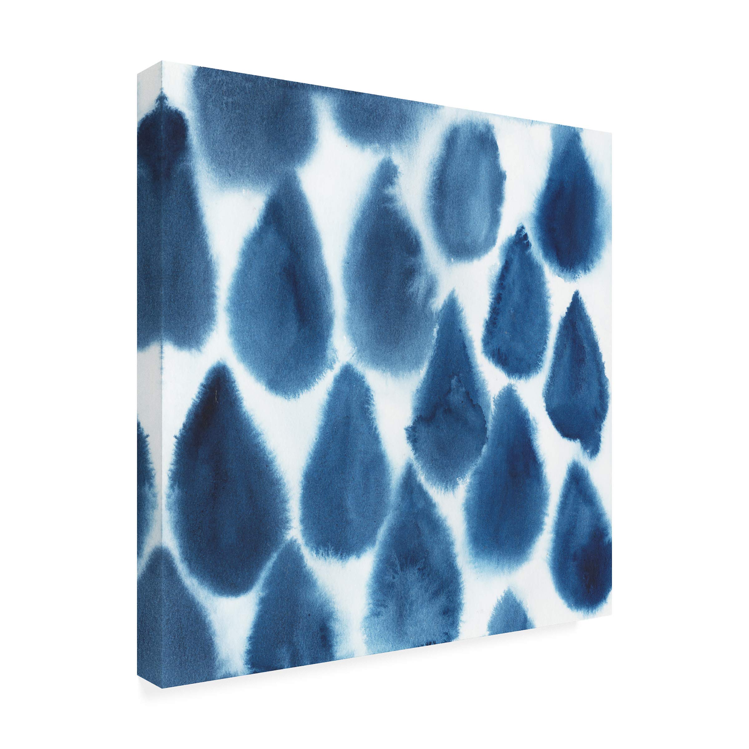 Grace Popp Indigo Bleed III - 18x18 Premium Canvas Wall Art Print, Modern Abstract Painting for Living Room, Bedroom & Office Decor