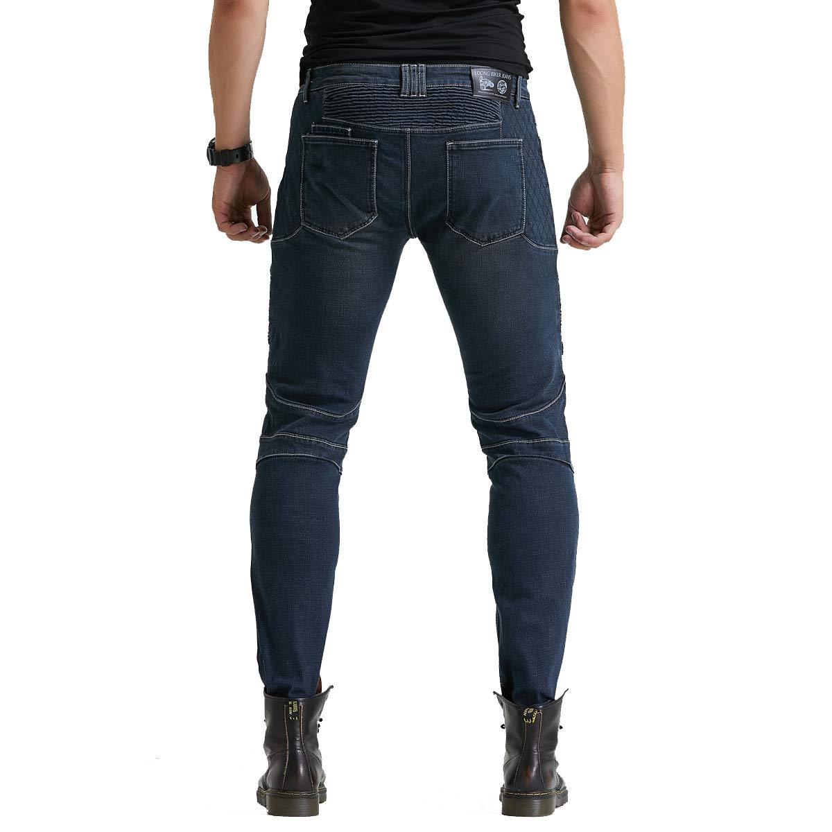 2019 Men's Motorcycle Riding Jeans - Biker Pants with Anti-Fall Protection for Racing & Motorbike (XXL 36, Waist 37