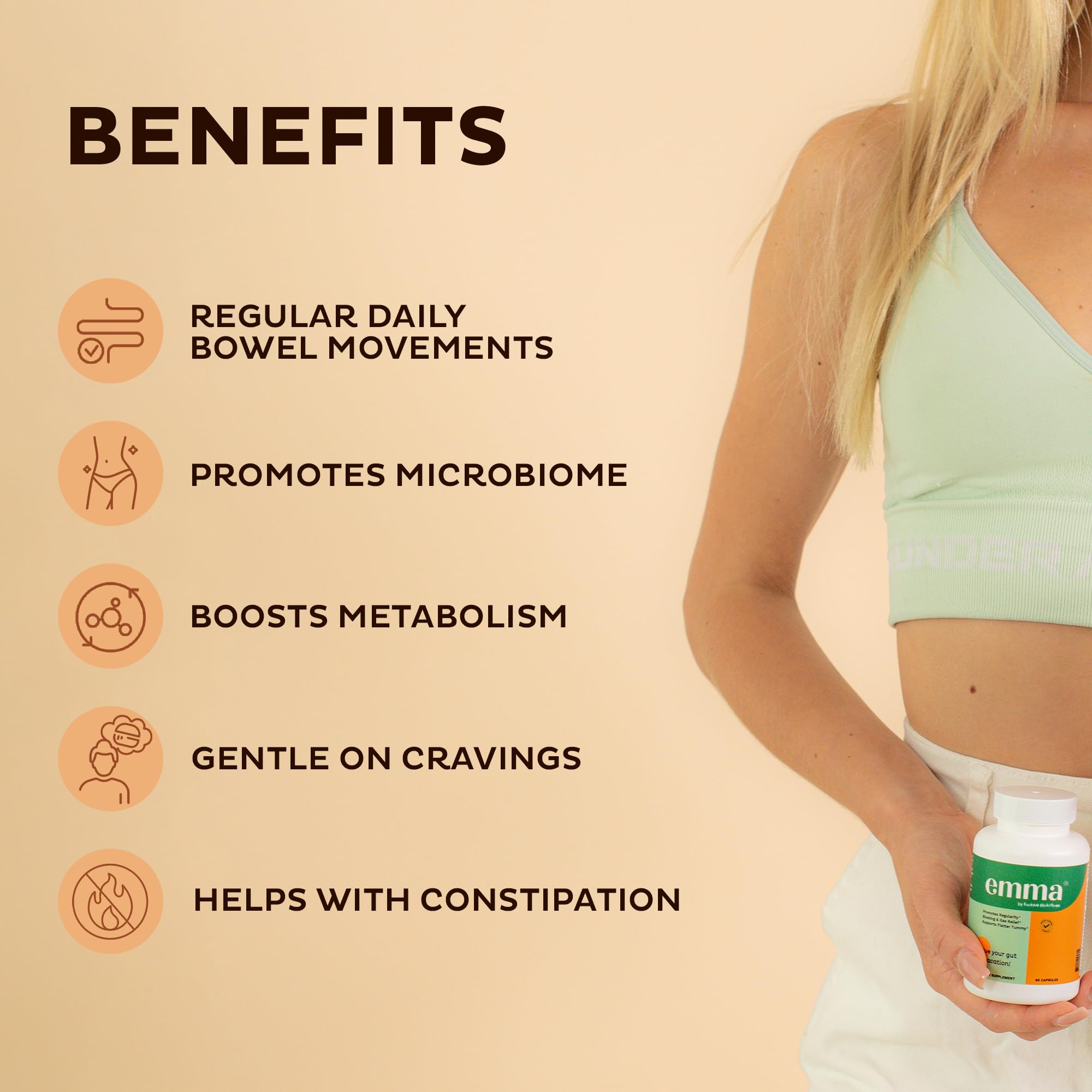 Emma Gut Health Probiotics - 2 Pack (120 Capsules) - Gas & Bloating Relief, Constipation Support, Leaky Gut Repair - Digestive Cleanse & Gut Flora Restoration - Natural Laxative Alternative - Promotes Regular Bowel Movements - Ideal for Digestive Discomfort, IBS Relief & Daily Gut Maintenance