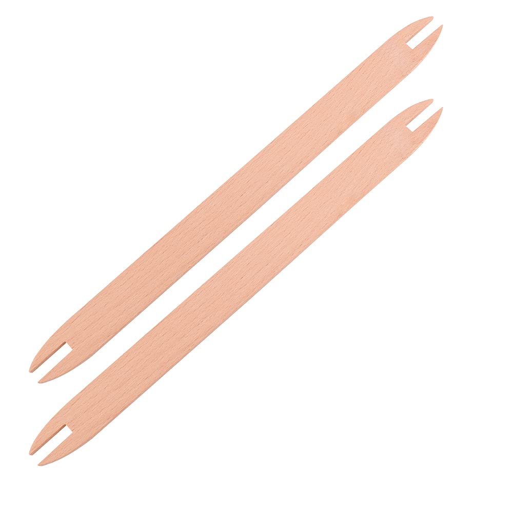 Wooden Knitting Shuttles 2Pcs - Natural Wood Weaving Tools for DIY Crafts