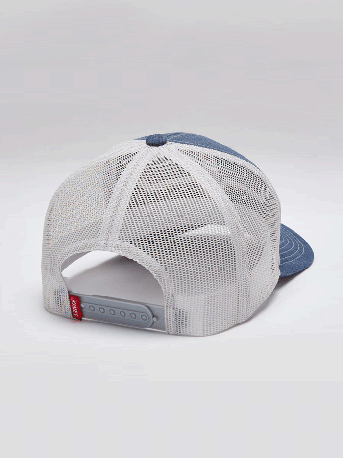 Kimes Ranch UPGRADE WEEKLY 110 Mesh Back Baseball Cap - Ivory & Light Blue - Perfect for Outdoor Sports, Hiking, and Casual Wear