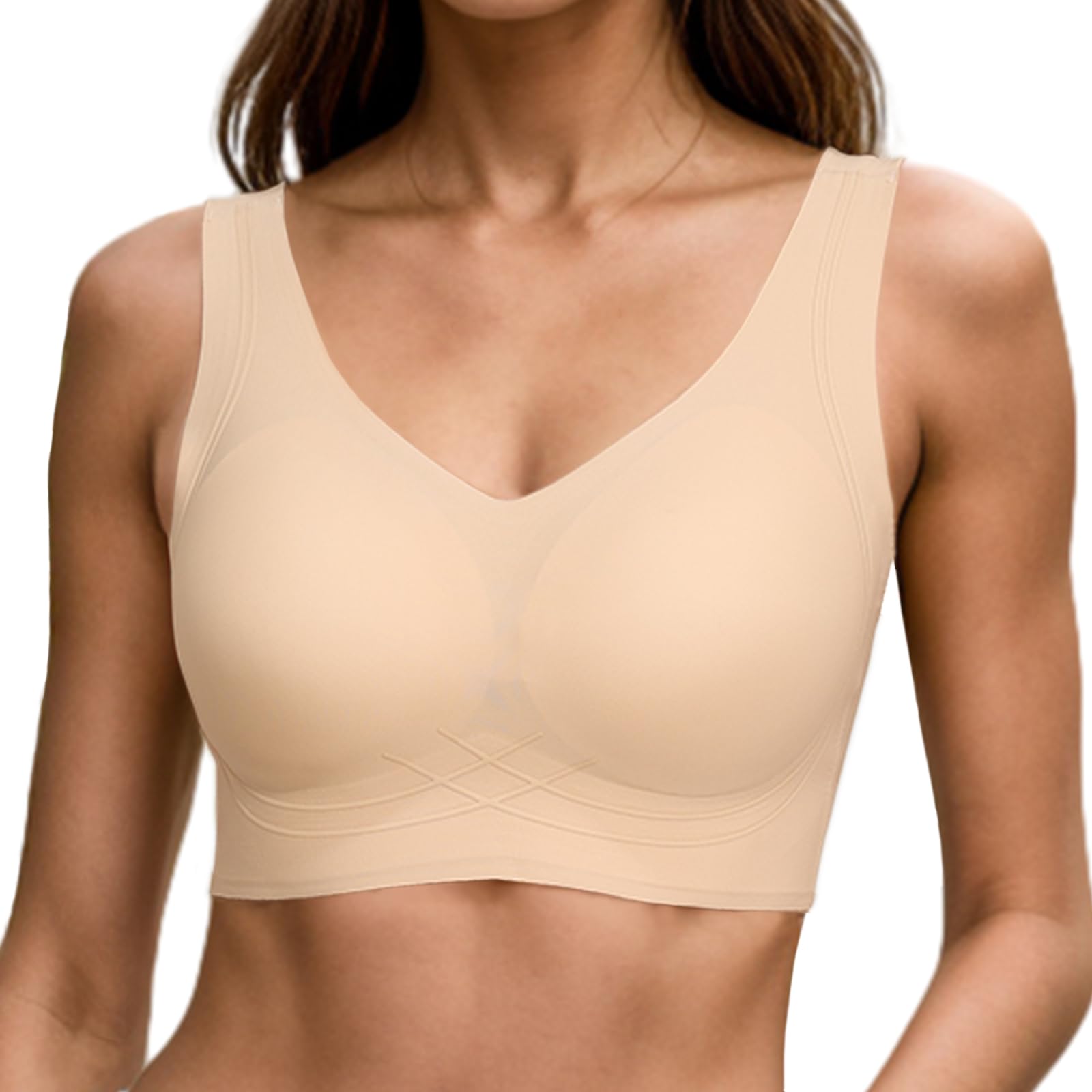 Wireless Seamless Full Coverage No Show Bra for Women - Comfortable Padded Underwire-Free Bras in Regular & Plus Size | Perfect for Everyday Wear, Workouts & Layering