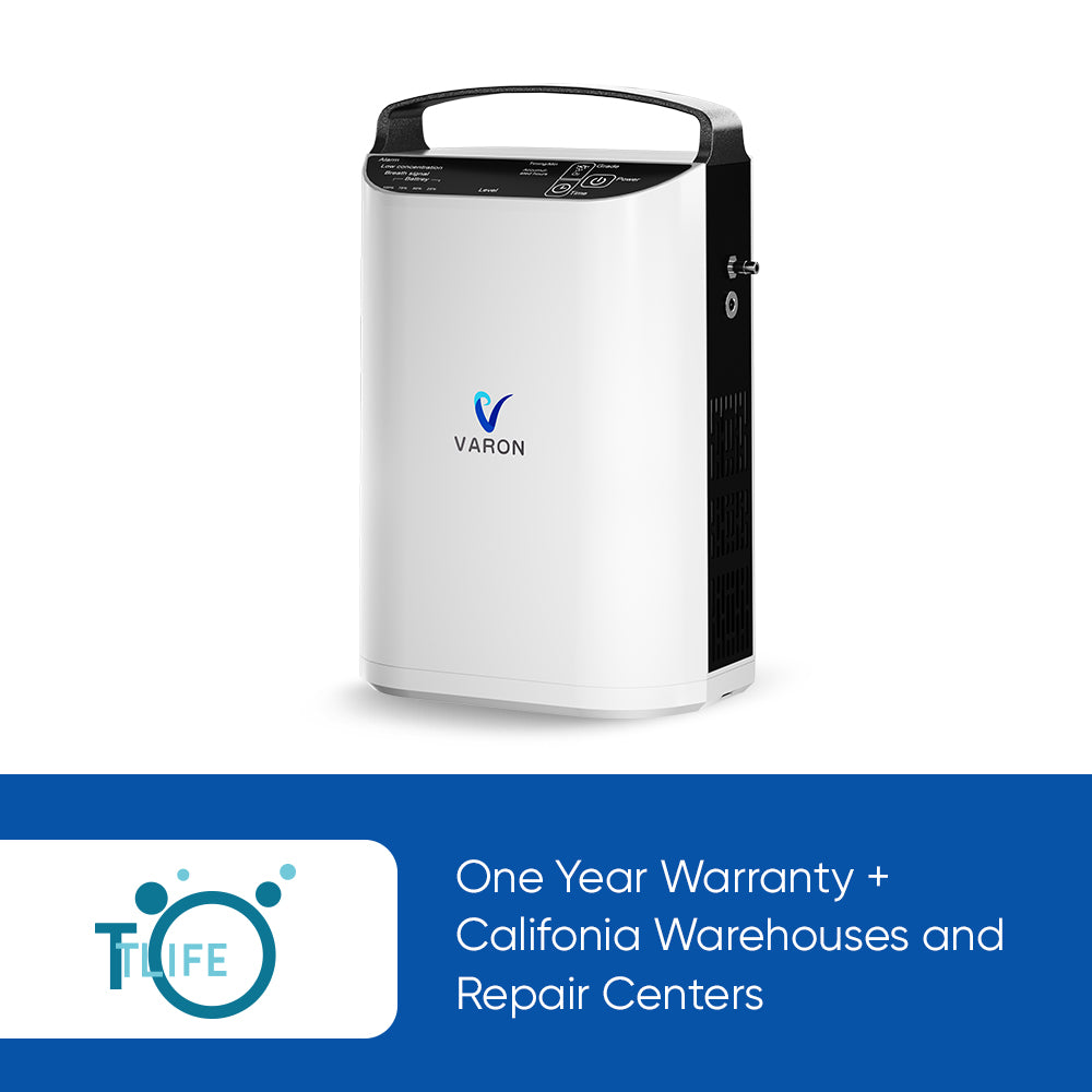 Portable Oxygen Concentrator 5L/min with Pulse Flow - Lightweight Travel Oxygen Machine for COPD & Sleep Apnea - Perfect for Air Travel, Home Use & Outdoor Activities - Varon NT 01