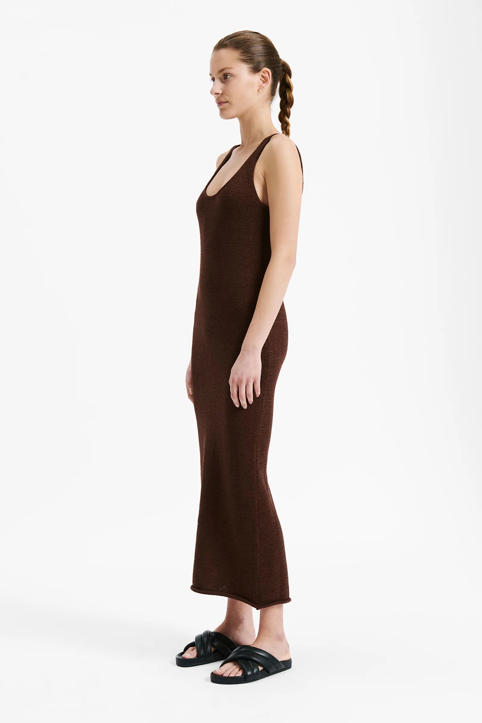 Arlo Knit Dress in Cacao - Soft & Stylish Women's Casual Dress for Everyday Wear, Office, and Date Nights