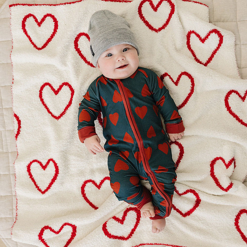 Cozy Heart Plush Blanket - Soft Fluffy Throw Blanket for Cuddling, Gifts, Bedroom & Couch - Valentine's Day, Anniversary & Christmas Presents