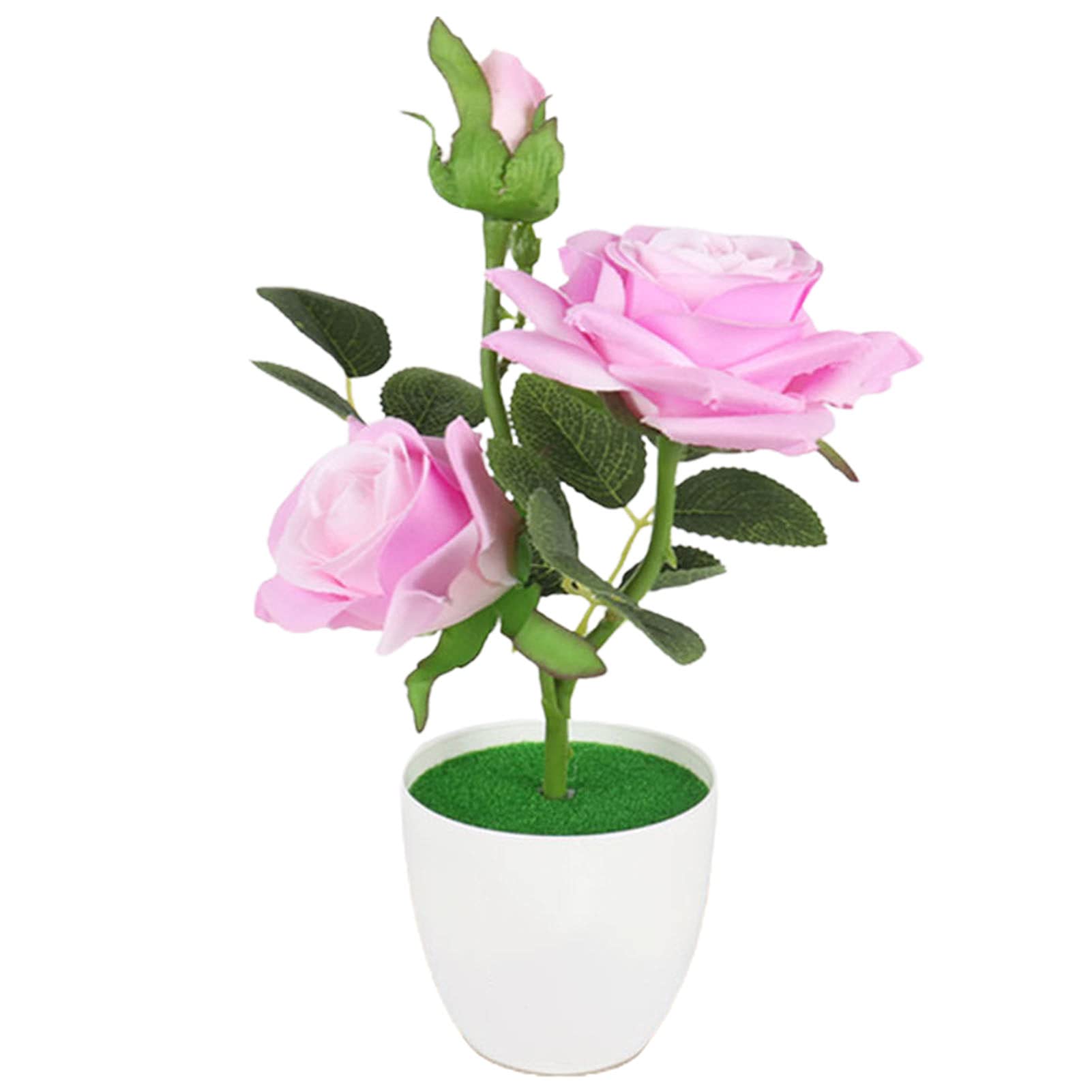 Premium Artificial Potted Rose Plant Set - Realistic Plastic Table Decor with Clear Texture for Home, Office & Party Decorations - Perfect for Wedding Centerpieces, Living Room Accents & Gift Giving (Rose Red)