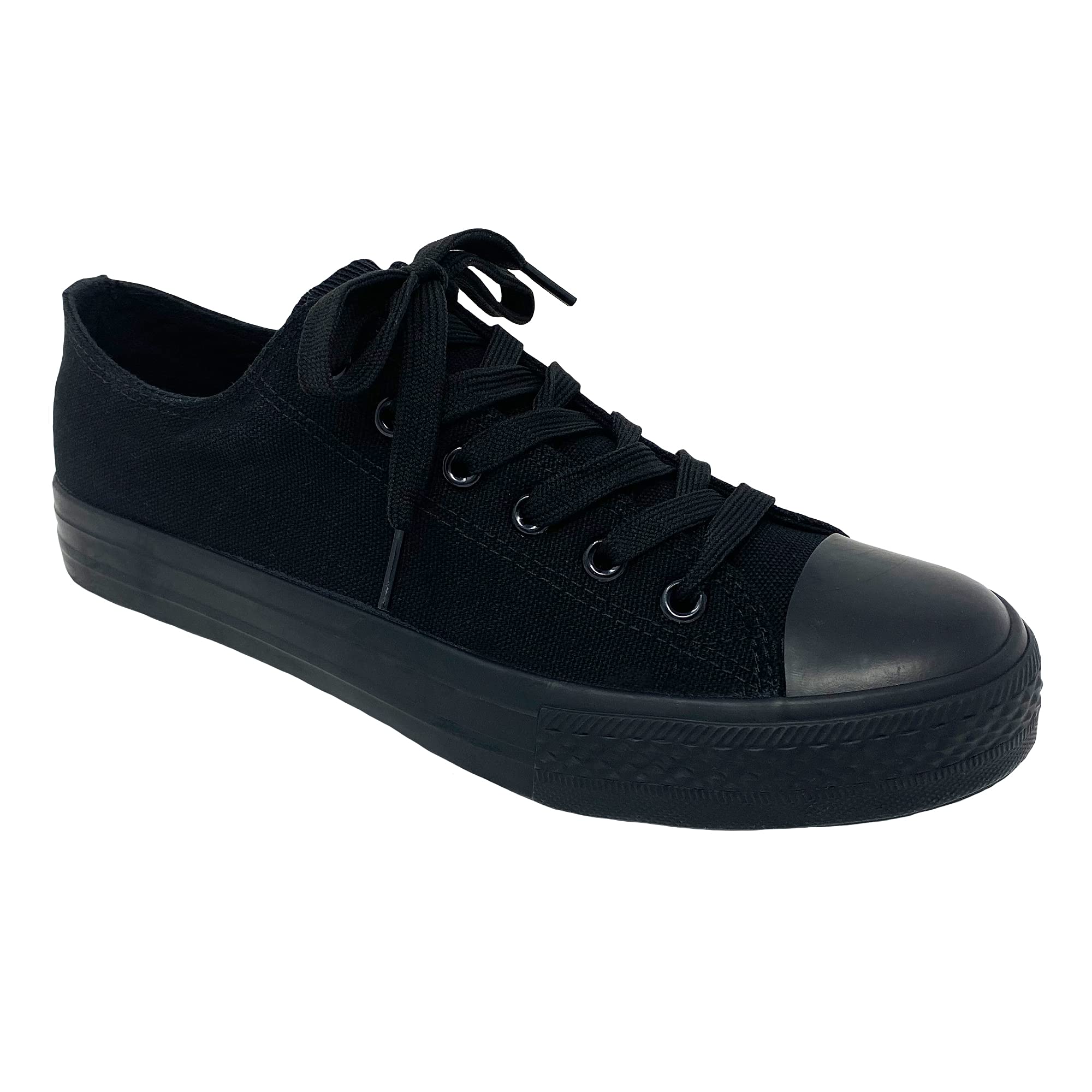 Top Moda Women's Canvas Low Cut Lace-Up Slip-On Sneakers - Comfortable Casual Shoes for Walking, Work & Everyday Wear