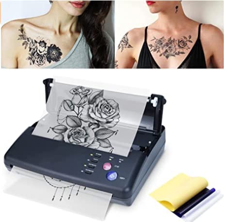 Professional Tattoo Transfer Copier Machine with Thermal Stencil Paper - 2 Types for Tattoo Supplies (US Plug) | Ideal for Tattoo Artists & Permanent Makeup Professionals