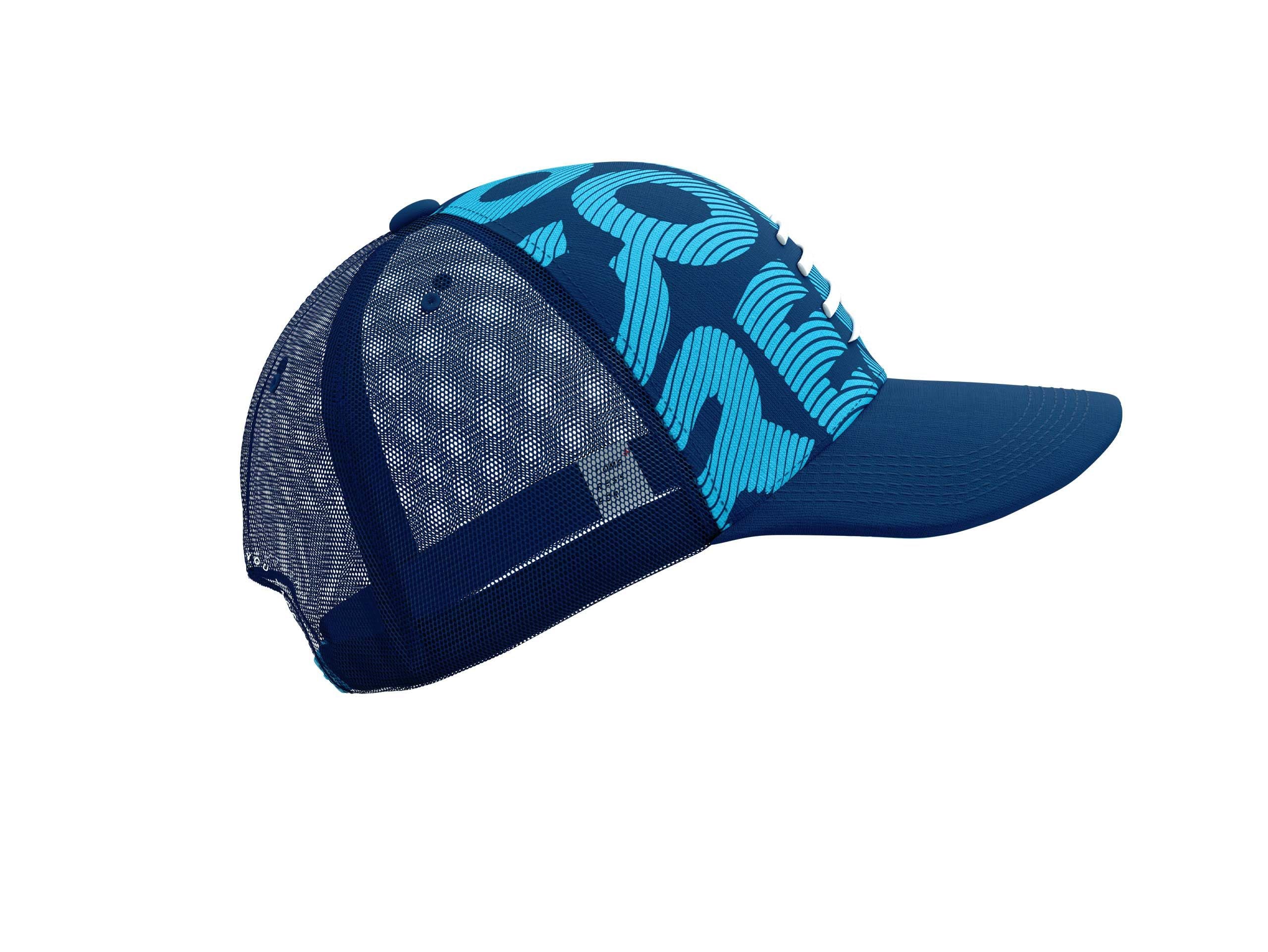 Compressport Unisex Trucker Cap - Estate Blue & Hawaiian Ocean - Lightweight Running Hat for Men & Women - Perfect for Outdoor Sports, Hiking, and Cycling