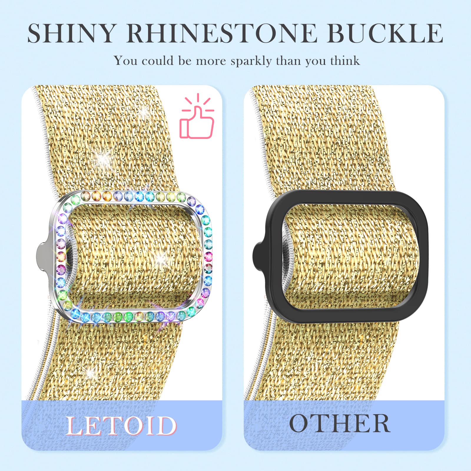LETOID Stretchy Elastic Nylon Apple Watch Band for Women - Compatible with 38mm 40mm 41mm 42mm 44mm 45mm 46mm 49mm iWatch Series 10/9/8/7/6/5/4/3/2/1/SE/Ultra - Soft Solo Loop Wristband for Workout, Running & Everyday Wear