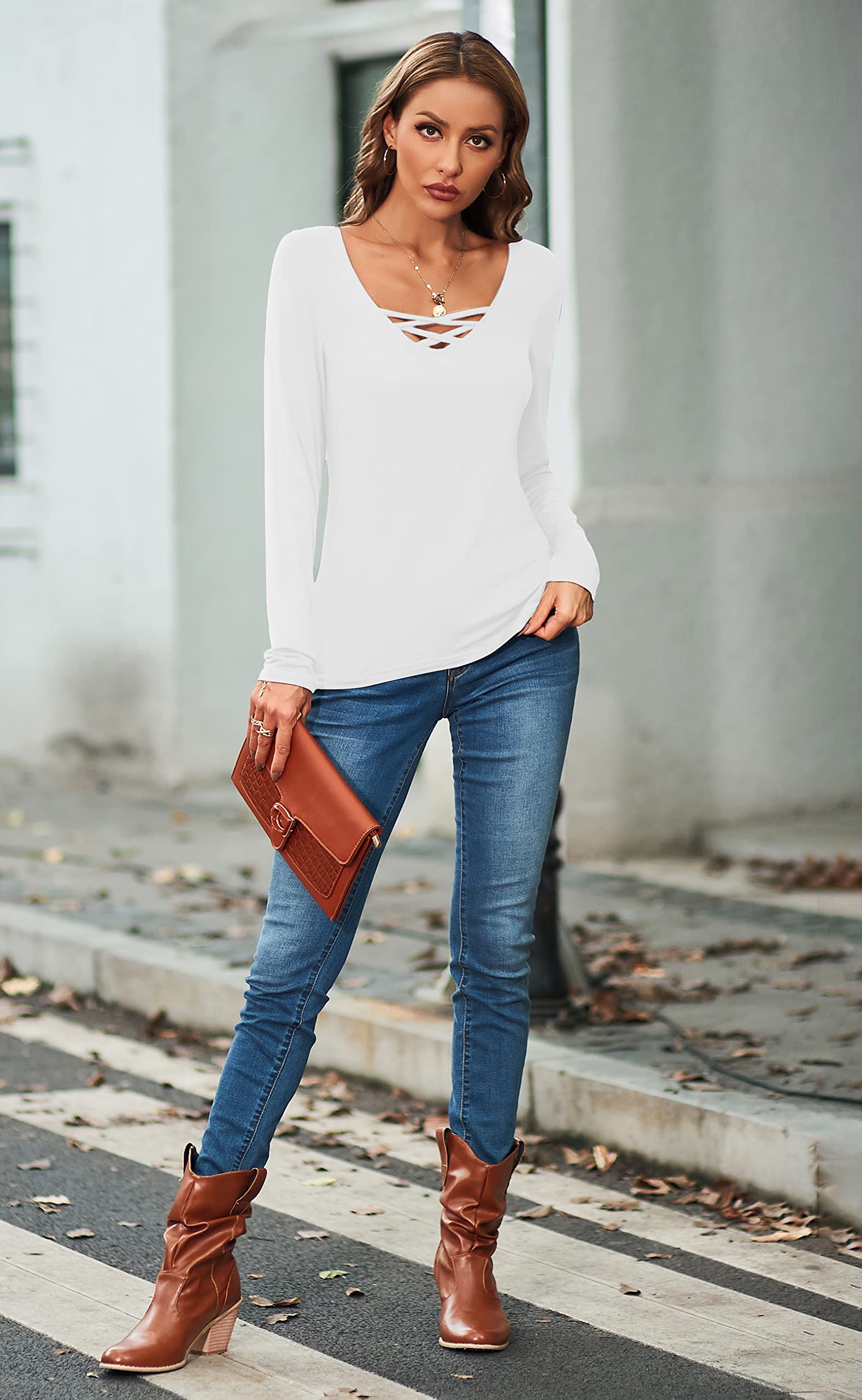 Sarin Mathews Women's Criss Cross Sleeveless Tank Tops - Summer Casual Basic Tee Shirts & Blouses for Yoga, Beach, and Everyday Wear