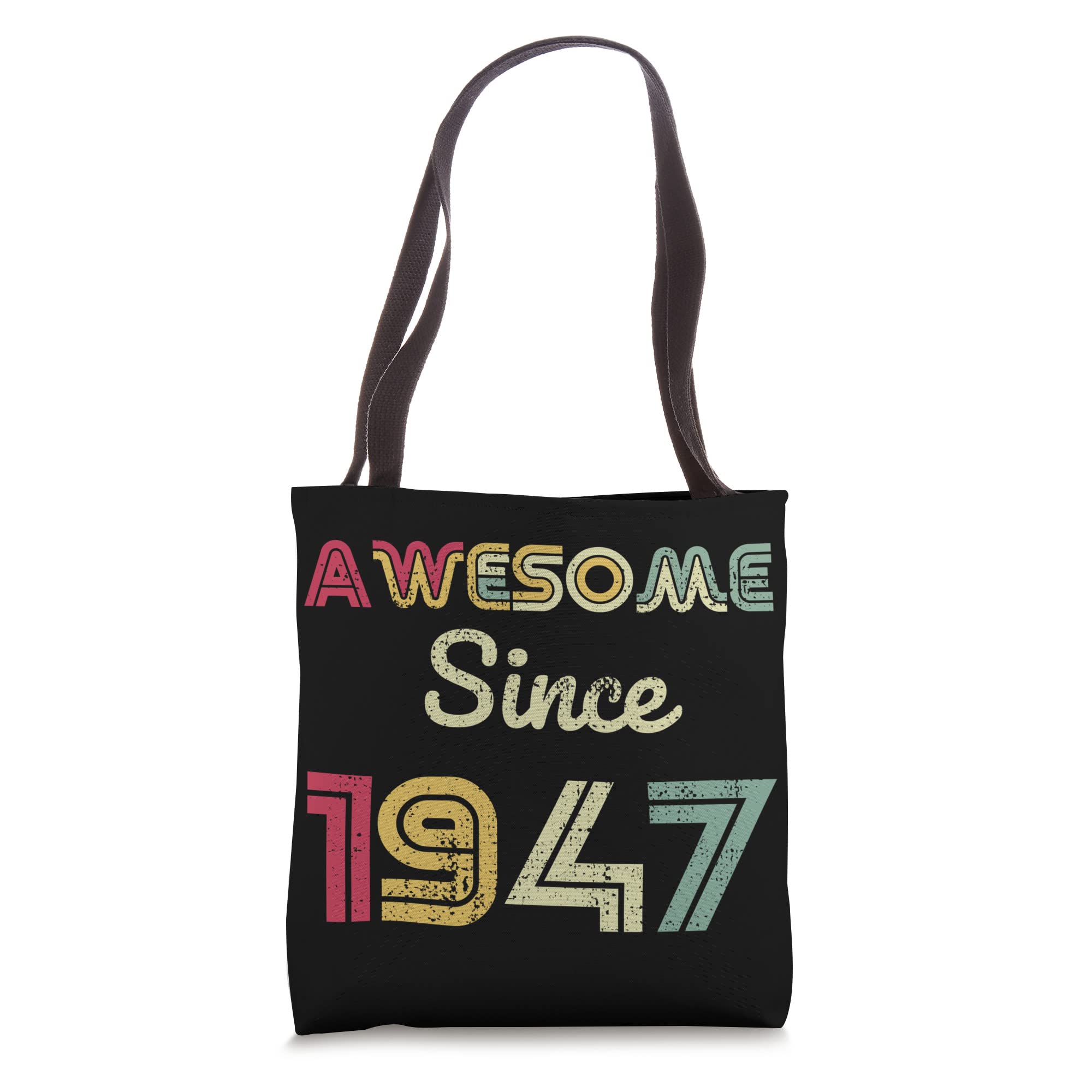 Vintage 1947 Retro T-Shirt & Tote Bag Set - 75th Birthday Gift, 75 Year Anniversary Celebration - Perfect for Parties, Reunions & Nostalgic Events
