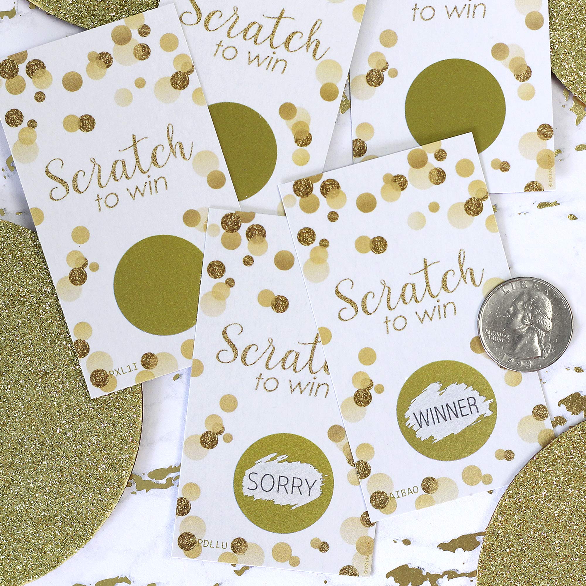 Distinctivs White & Gold Scratch Off Party Game Cards - Fun for Anniversaries, Bridal Showers & Birthdays (28 Cards) - Perfect for Wedding Favors, Bachelorette Parties & Special Celebrations