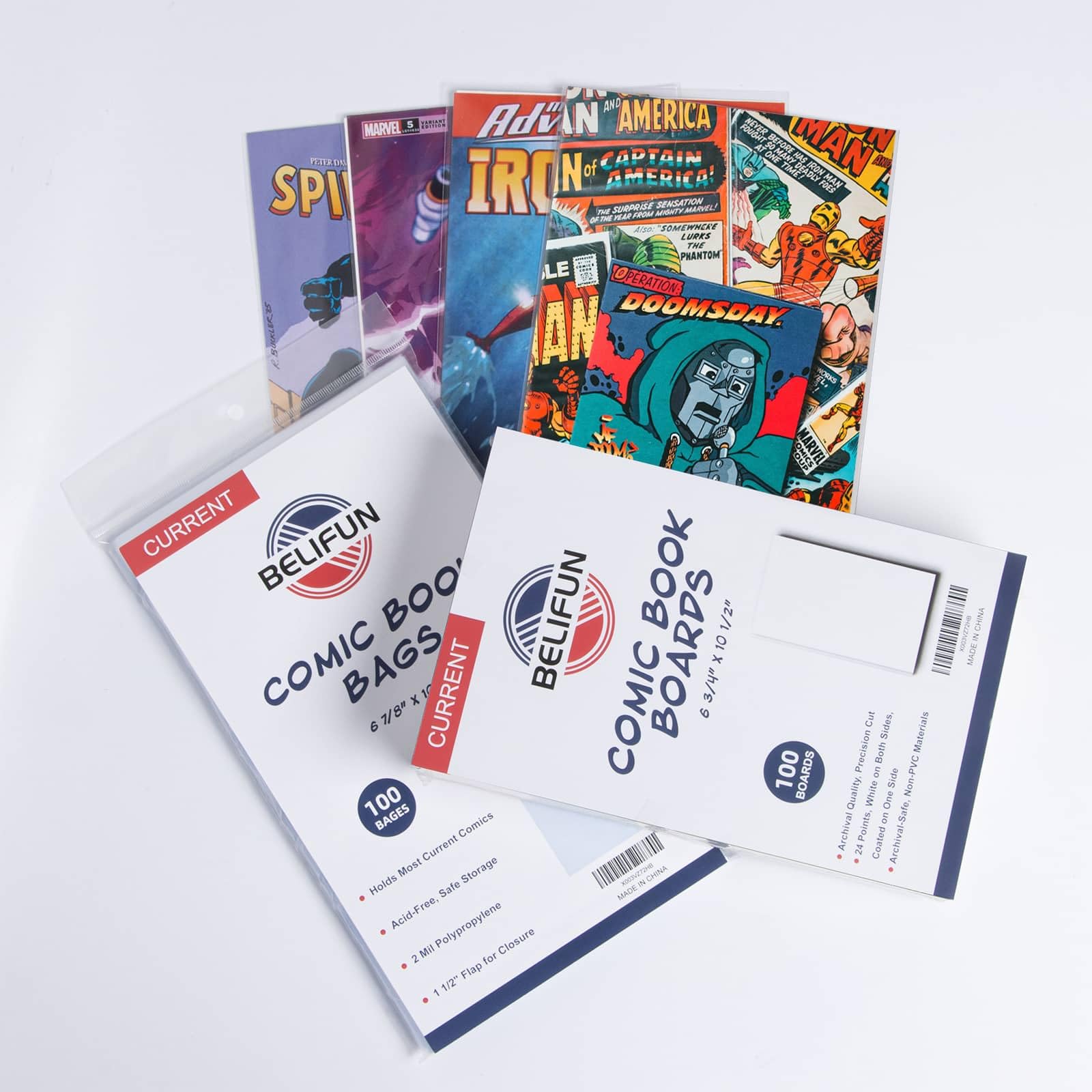 100ct Comic Book Bags and Boards Set - Acid-Free, Archival Safe, 1.5