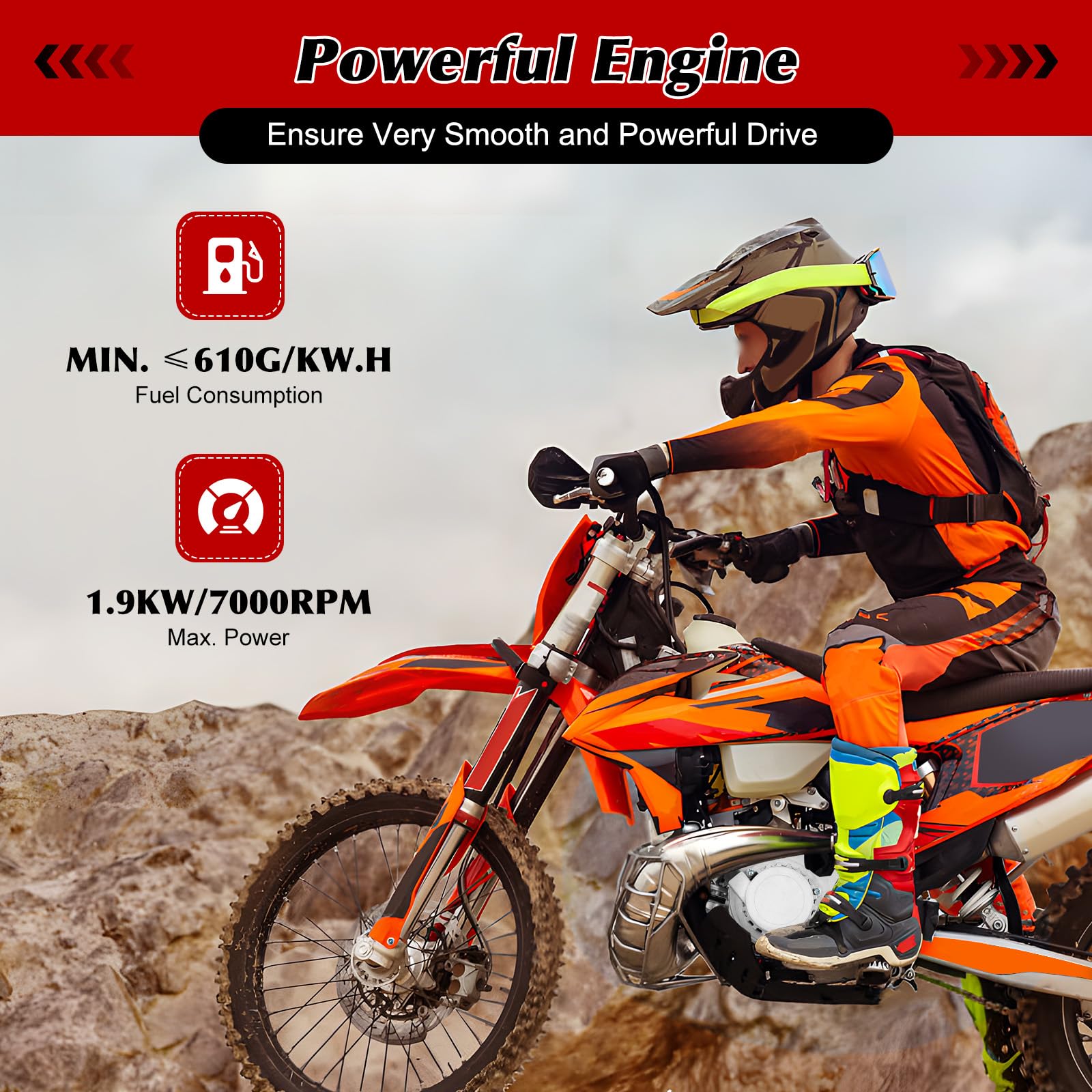 49cc 2 Stroke Gas Bicycle Engine Kit - Motorized Bike Conversion Kit for Adults - Fits Pocket Bikes & Mini Dirt Bikes - Gasoline Petrol Motor Upgrade (Silver/Black) - Perfect for Commuting, Off-Road Adventures & DIY Bike Projects