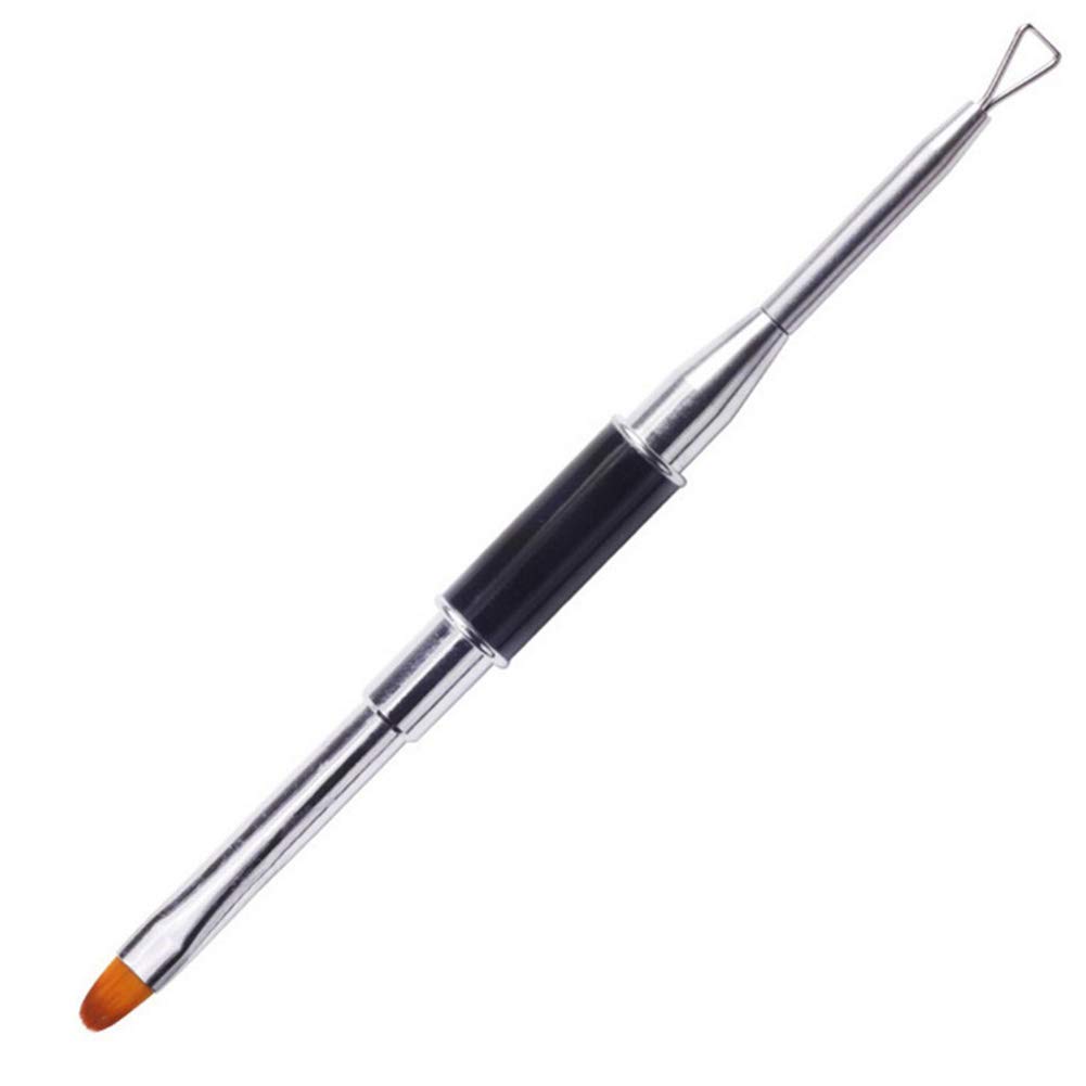 Dual-End Acrylic Gel Nail Brush Set - Professional Drawing Painting Pens & Triangle Stick for Gel Polish Removal - Perfect for DIY Manicures, Nail Art & Salon Use