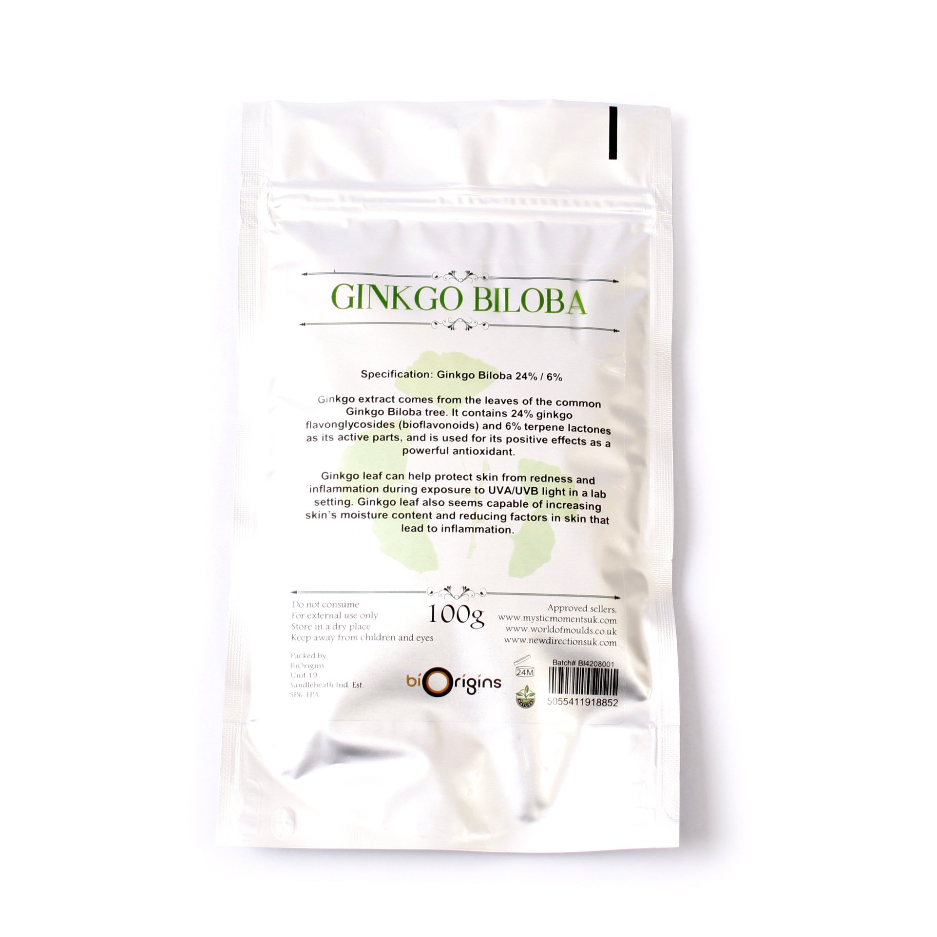 Organic Ginkgo Biloba Leaf Powder 1kg (35.2 oz) - Premium Herbal Supplement for Memory, Focus & Circulation - Use in Teas, Smoothies & Natural Remedies