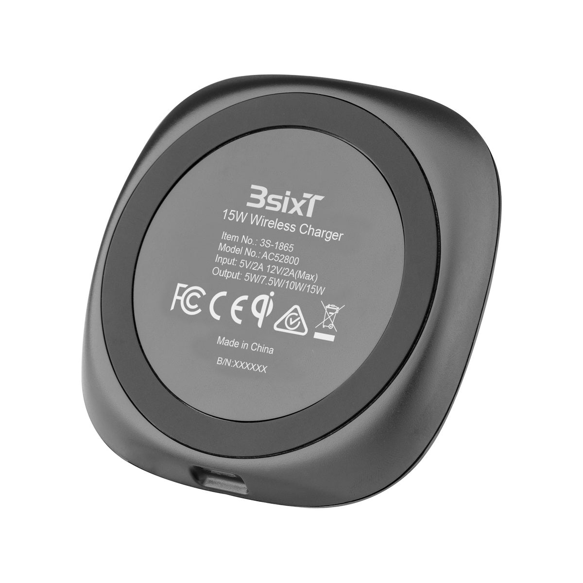 3sixT Qi Wireless Fast Charger & Wall Charger with USB-A QC3.0 3A Fast Charging - Perfect for iPhone, Samsung Galaxy, AirPods & Smartphones at Home, Office & Travel