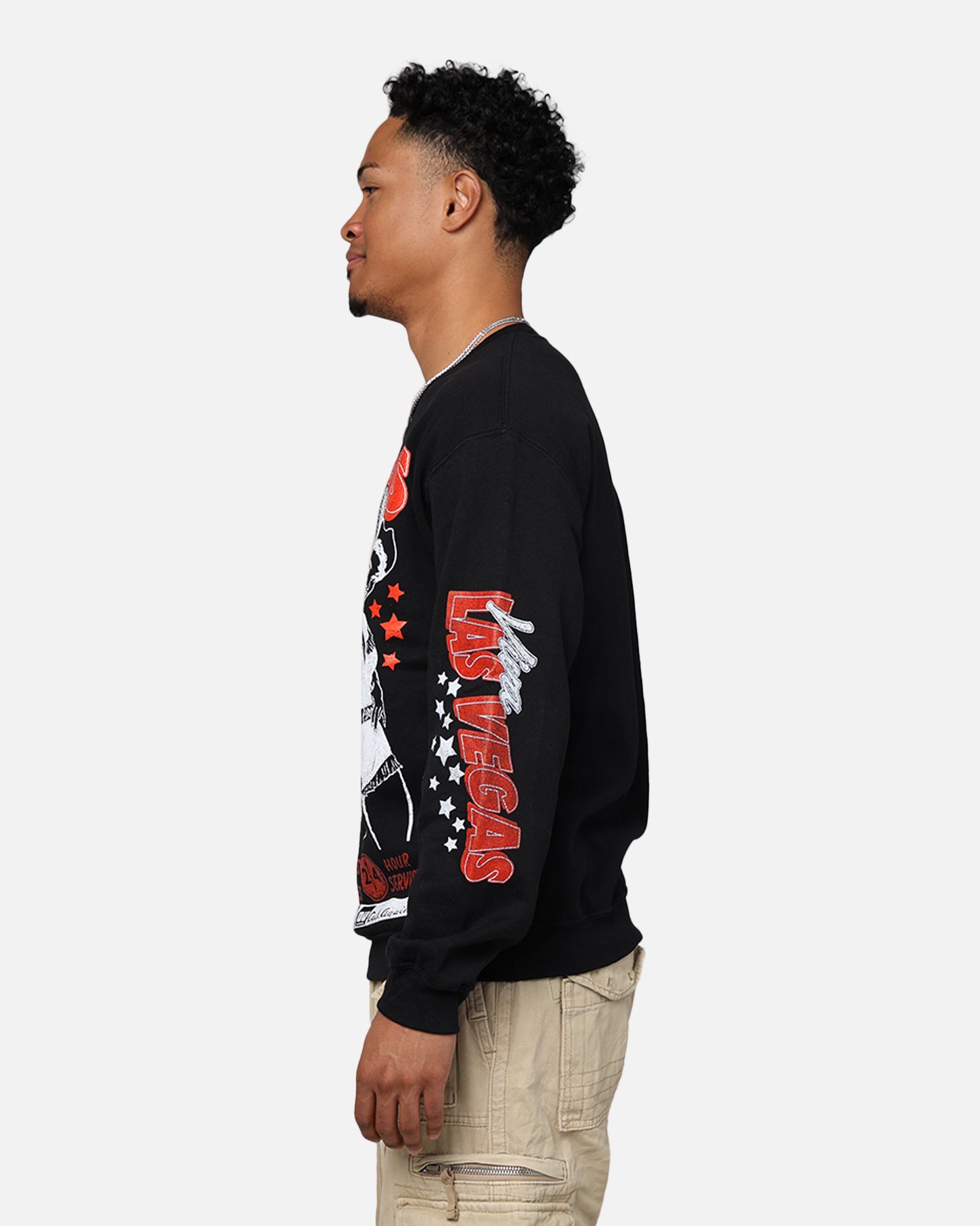 Vintage Las Vegas Graphic Crewneck Sweatshirt - Black Retro Thrift Style for Men & Women - Perfect for Casual Wear, Travel & Vegas-Themed Parties