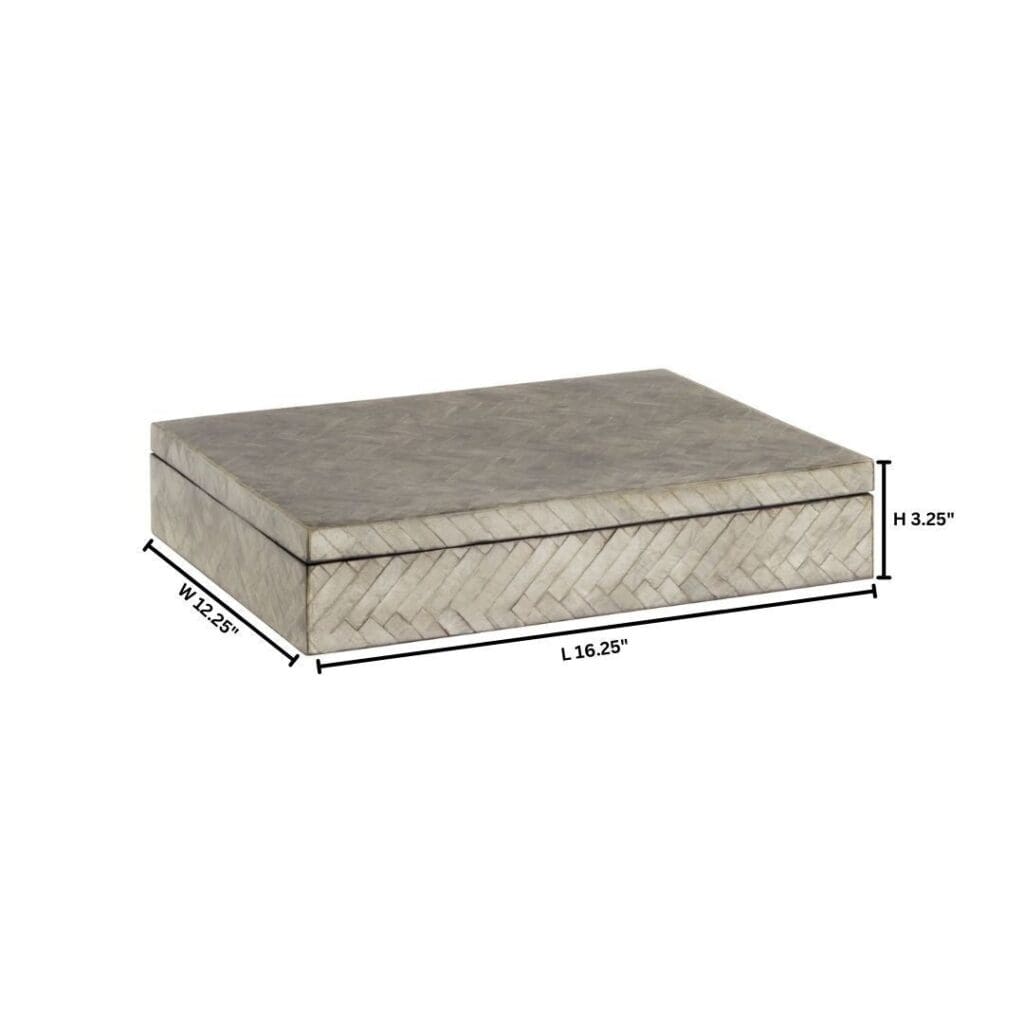 Cyan Design 11685 Triton Large Rectangle Decorative Box in Smoke Finish – Perfect for Home Decor, Storage & Gift Packaging