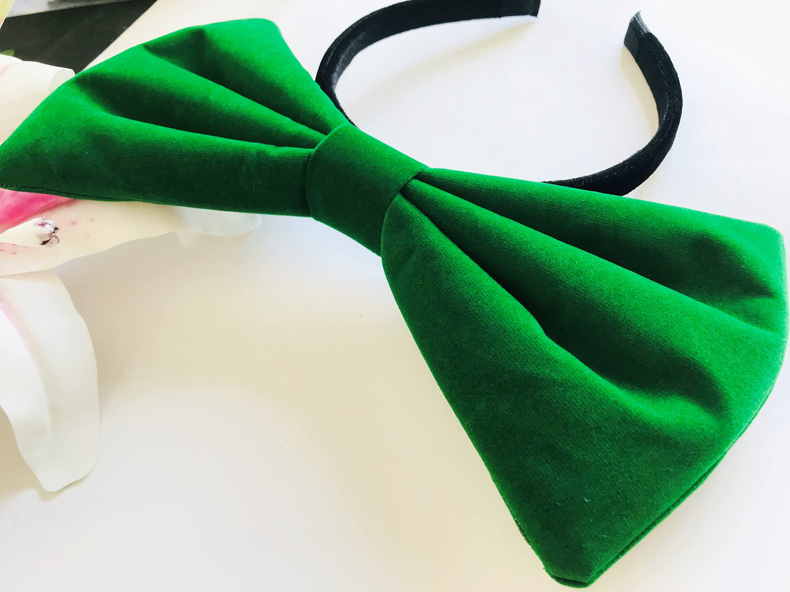 Velvet Green Bow Headbands for Women & Girls - Christmas Party Hair Accessories | Elegant Velvet Hair Bows for Holiday Celebrations, Weddings & Festive Occasions