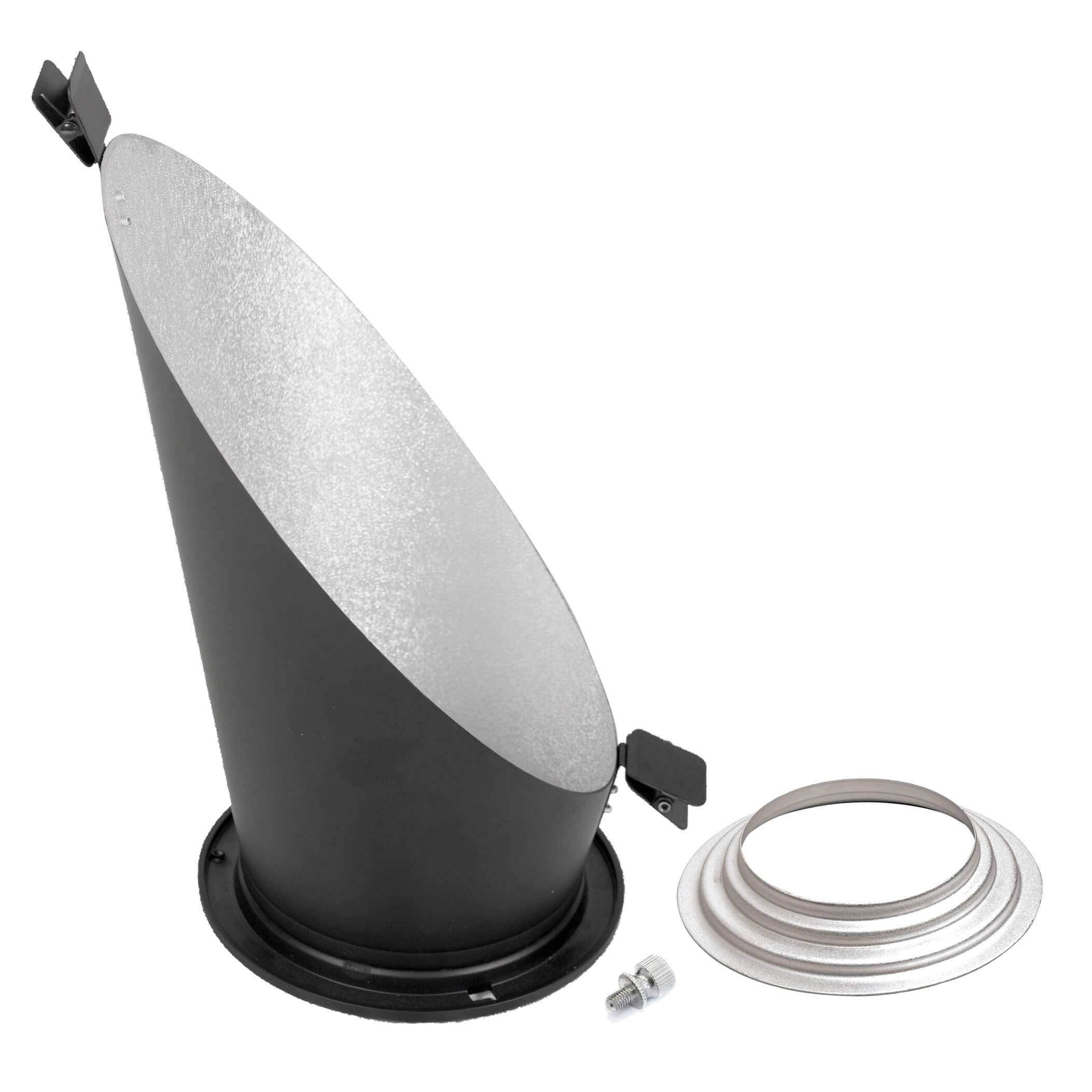 45° Background Reflector Spring Clips with Interchangeable Fitting - Silver Interior for Photography Lighting & Studio Equipment Accessories