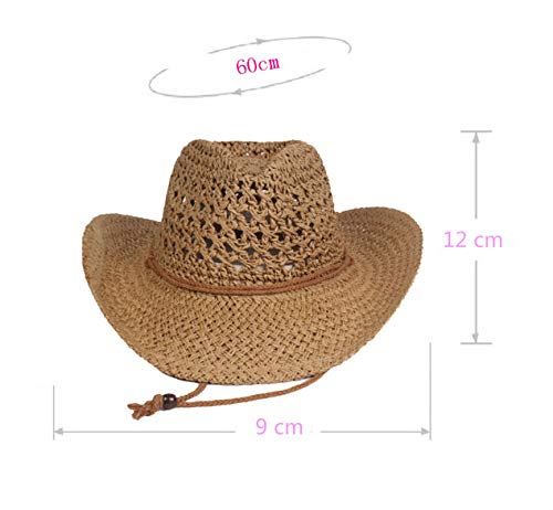 Men's Foldable Straw Cowboy Hat - Classic Western Wide Brim Sun Hat for Summer, Roll Up Raffia Newsboy Cap | Perfect for Outdoor Activities, Beach, Fishing & Country Western Events