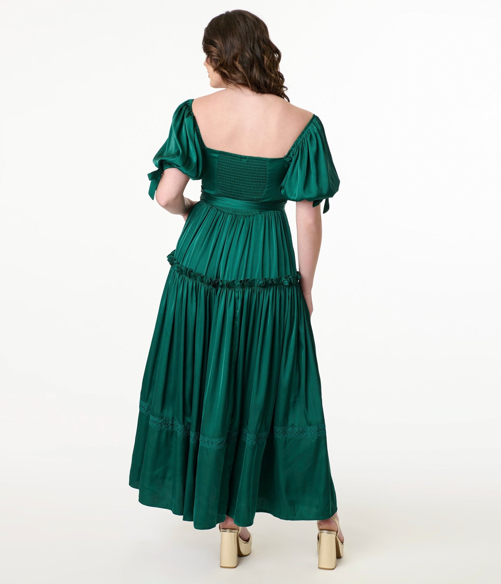 Miss Candyholic Emerald Green Goddess Evening Gown - Elegant Formal Dress for Prom, Wedding, and Special Occasions