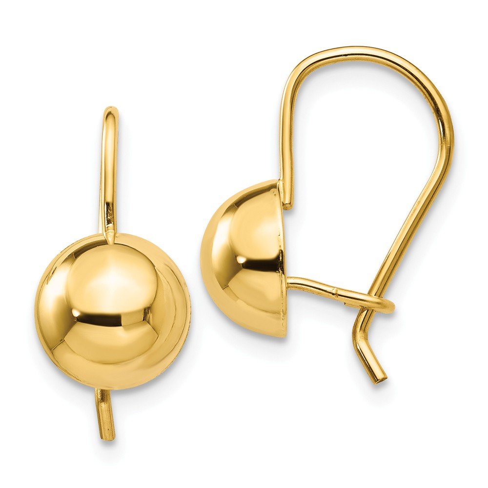 14K Yellow Gold 8mm Hollow Half Ball Stud Earrings for Women - Elegant Minimalist Jewelry for Everyday Wear, Date Night & Special Occasions