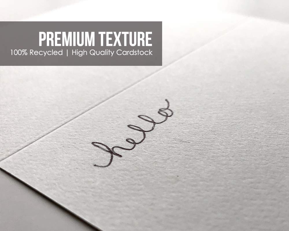 Eco-Friendly Winter Thank You Note Cards - 24 Pack with Envelopes & Kraft Sticker Seals | 100% Recycled Textured Greeting Cards | Perfect for Holiday Gifts, Christmas Appreciation & Winter Season Correspondence